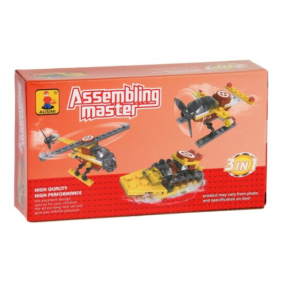 Bouwset Vliegtuigen en Boot 3in1 - 52dlg.