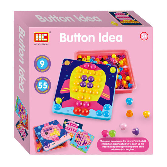 Kleurenbuttons met Opbergbox, 55dlg.