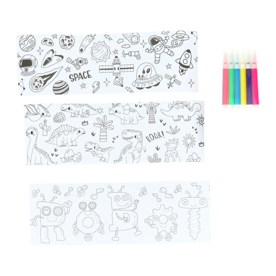 Kleur je eigen Beker Dino's Robots Ruimtevaartplaatjes - incl 6 stiften