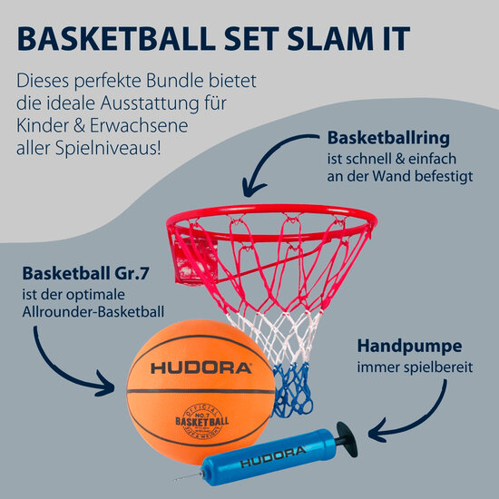 Hudora Basketbal Set Slam It, 3dlg.