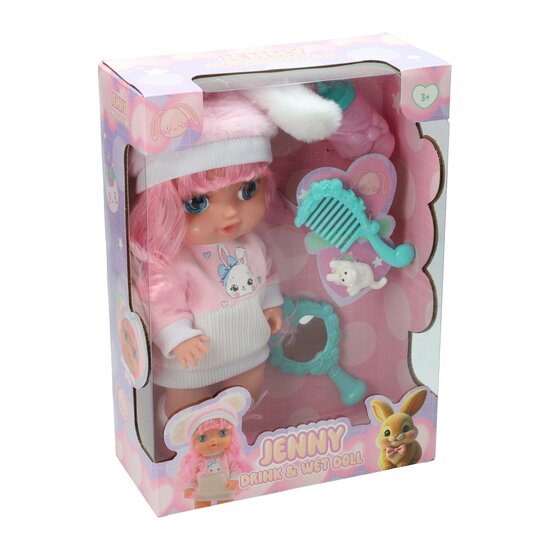 Drink en plaspop Jenny met Grote Ogen - Roze