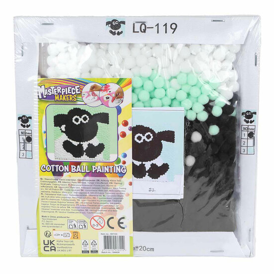 Maak je Eigen Schilderij met Wattenbollen - 20x20cm