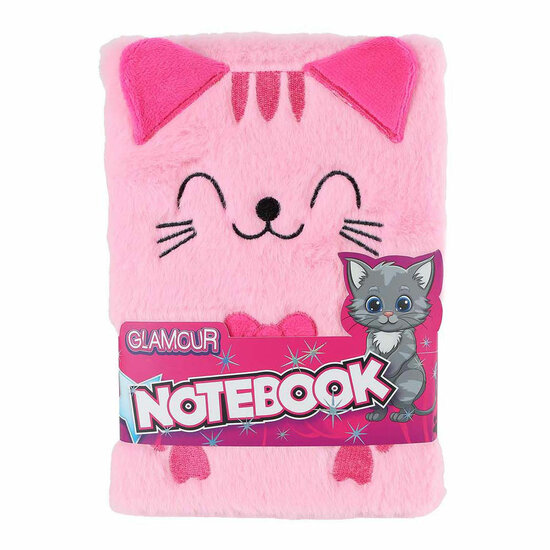 Glamour Fluffy Kat Notitieboek A5 Roze - 80pag.