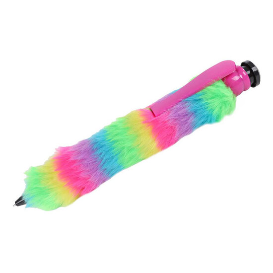 Glamour Fluffy Jumbo Regenboog Pen - 28cm