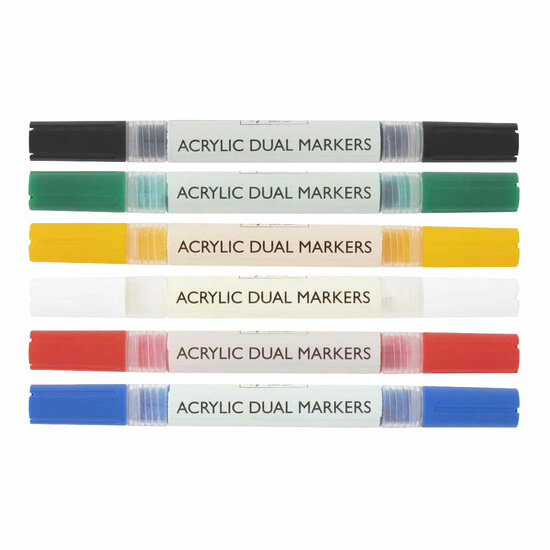Nassau Acryl Marker Set met Dubbele Punt - 6st.