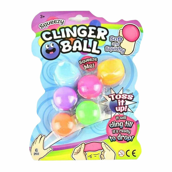 Squeeze Bal Sticky Wall, 6st