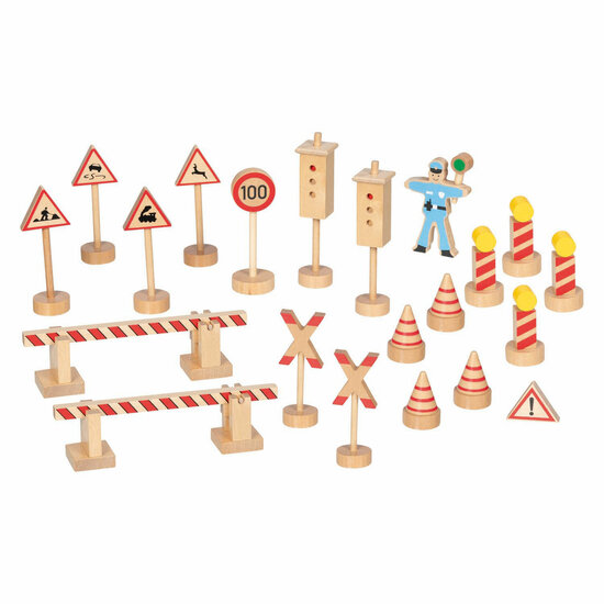 Goki Houten Verkeersborden Set - 21dlg.