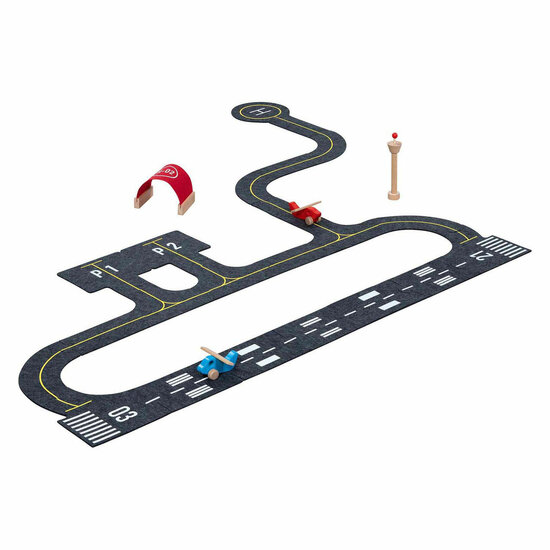 Goki Speelset Wegdelen Vliegveld met Accessoires - 26dlg.
