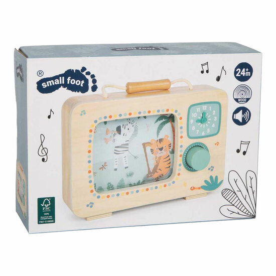 Small Foot - Houten Televisie Muziekdoos Safari FSC