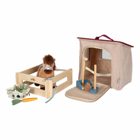 Small Foot - Speelset Paard met Stal en Accessoires in Tas