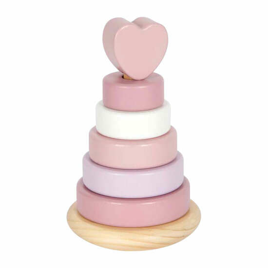 Small Foot - Houten Stapeltoren Roze - 7dlg.