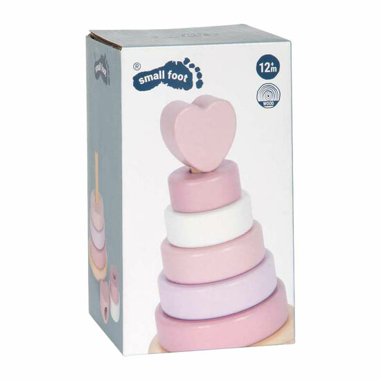Small Foot - Houten Stapeltoren Roze - 7dlg.