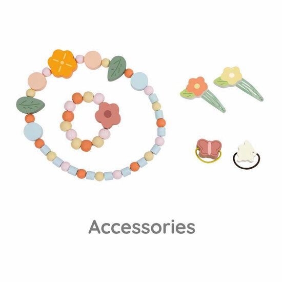 Classic World Houten Kaptafel met Krukje - Inclusief Accessoires