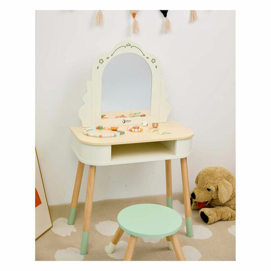 Classic World Houten Kaptafel met Krukje - Inclusief Accessoires