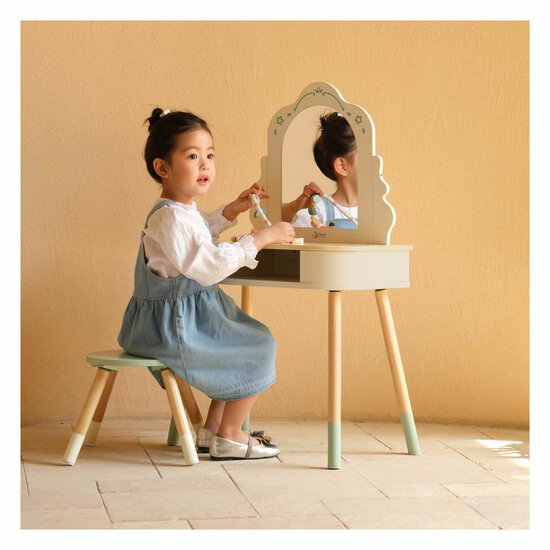 Classic World Houten Kaptafel met Krukje - Inclusief Accessoires