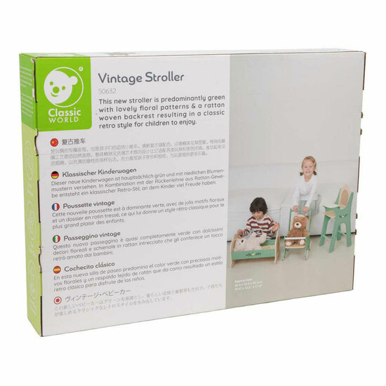 Classic World Vintage Houten Poppenwagen