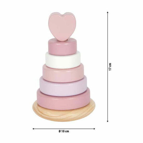 Small Foot - Houten Stapeltoren Roze - 7dlg.