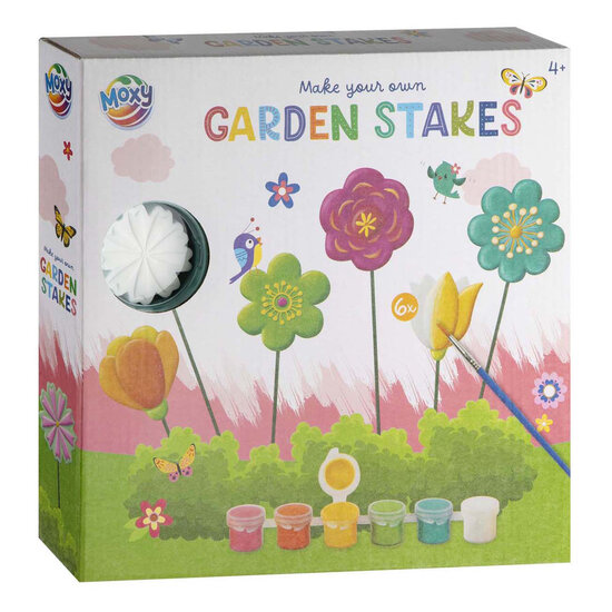 Maak-je-eigen Tuinprikkers incl. 6 Verfkleuren &amp; 1 Kwast