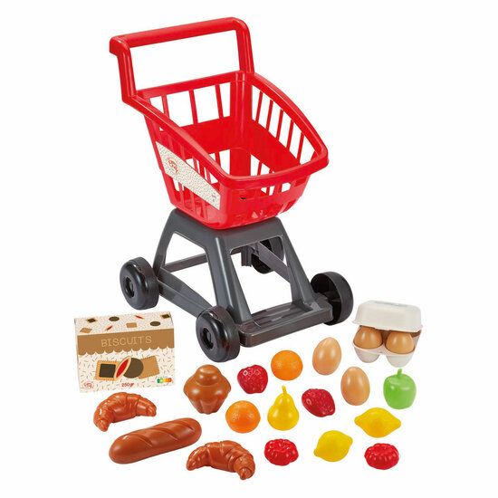 Ecoiffier Gevulde Winkelwagen - 21 dlg.