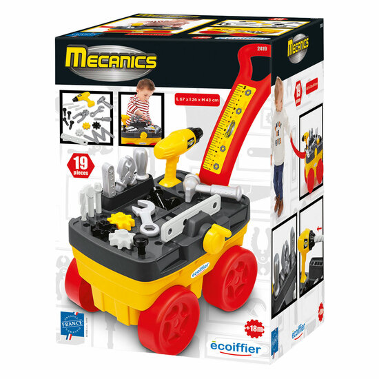 Ecoiffier Gereedschapstrolley - 19dlg.