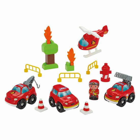 Abrick Koffer met Brandweerwagens - 40dlg.
