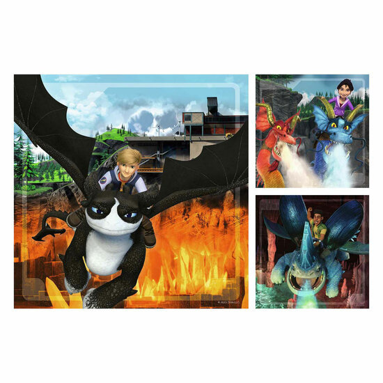 Ravensburger Dragons The Nine Realms Legpuzzel, 3x49st.