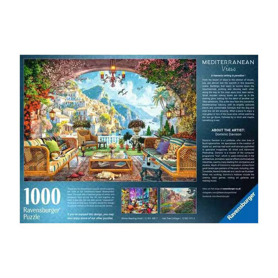 Ravensburger Legpuzzel Mediterraan Terrasuitzicht - 1000st.