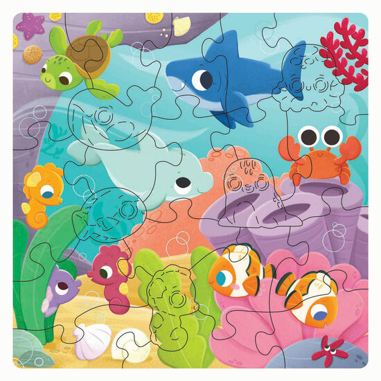 Ravensburger Houten Legpuzzel Onderwaterdieren - 22st.