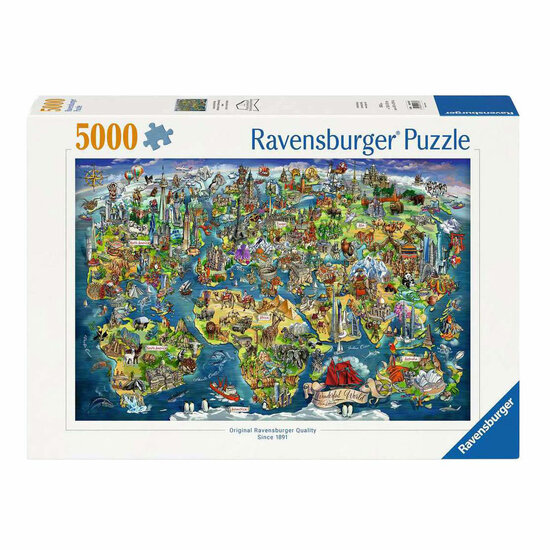 Ravensburger Legpuzzel Illustrated World Map - 5000st.