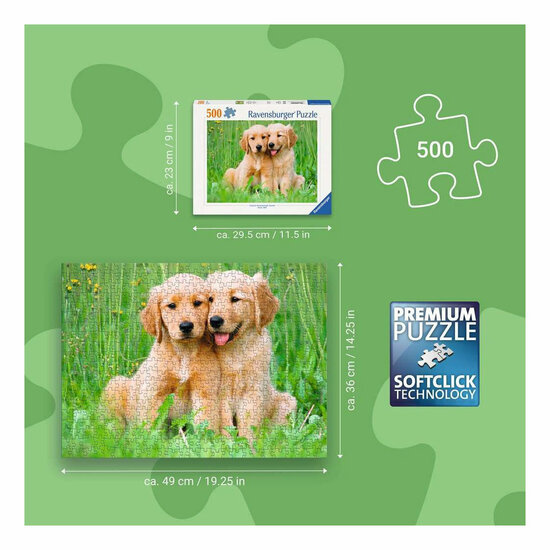 Ravensburger Legpuzzel The Golden Retriever brothers - 500st.