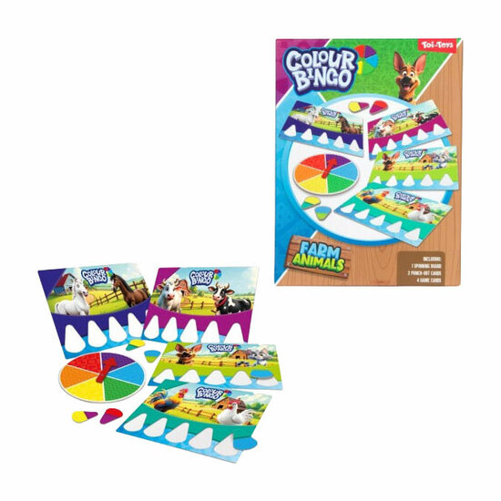 Kleuren Bingo Boerderijdieren