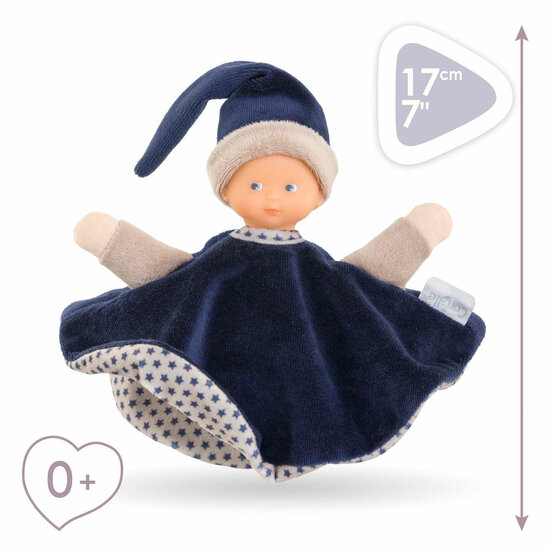 Corolle Tidoudou - Marineblauw Knuffeldoek, 17cm