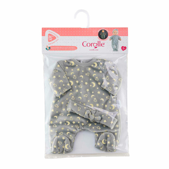 Corolle Poppen Pyjama Glitter in het Donker en Haarband, 36cm