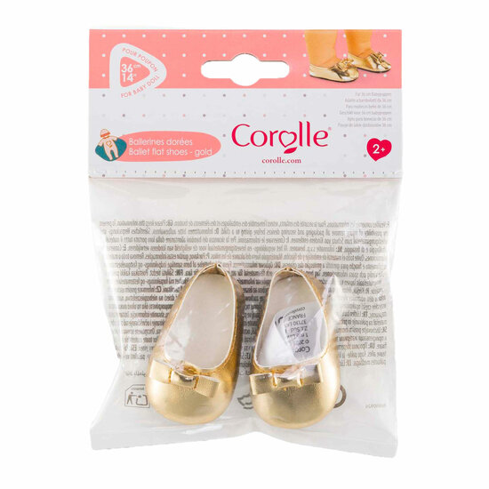 Corolle Gouden Ballet Platte Schoenen voor Babypop, 36cm