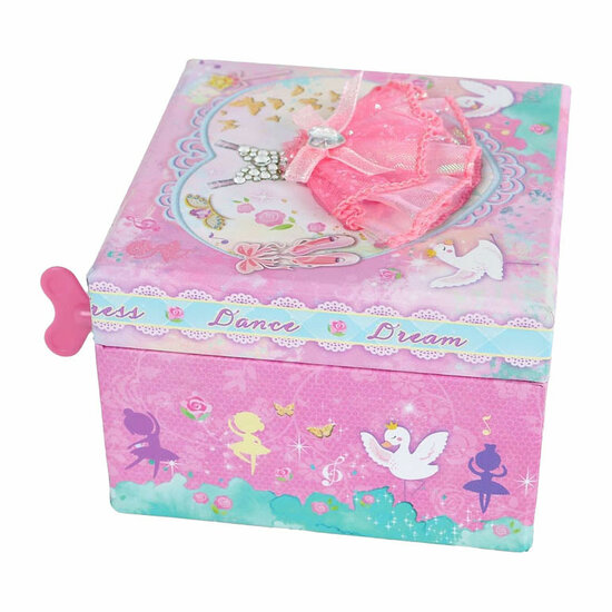Juwelendoosje met dansende ballerina op muziek 15cm