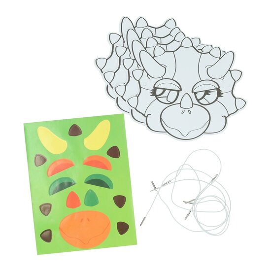 Kleur je eigen Masker Dino - 4 Maskers
