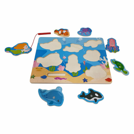 Houten Legpuzzel en Visspel - 7st.