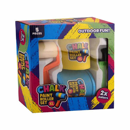 Jumbo Stoepkrijt Rollers, 2 Kleuren + kwast