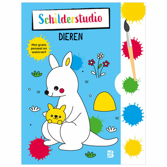 Kleurboek met Verfpalet en Penseel Dieren