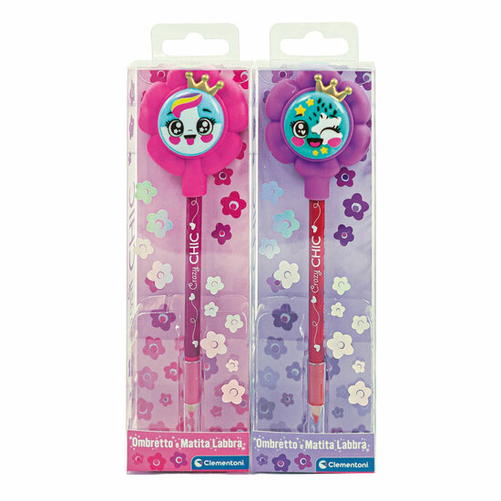 Clementoni Crazy Chic Oogschaduw en Lipliner Bloem - Roze/Paars