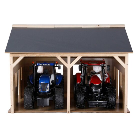 Kids Globe Loods Voor 2 Tractoren, 1:16