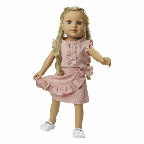 Poppen Wikkelrok Roze met Ruches, 28-35 cm