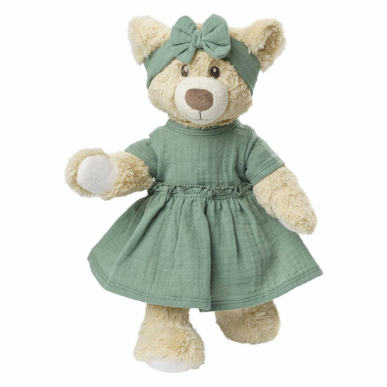 Poppenjurk Groen met Ruches, 28-35 cm