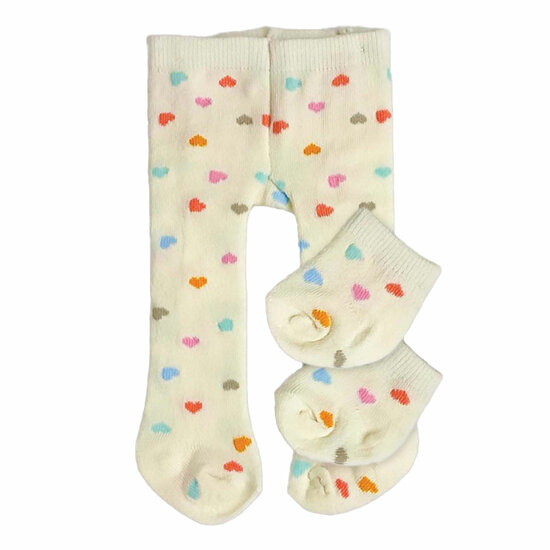 Poppen Maillot met Sokjes Hartjesconfetti, 28-35 cm