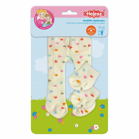 Poppen Maillot met Sokjes Hartjesconfetti, 28-35 cm