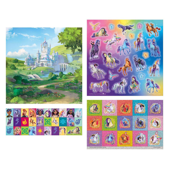 Totum Unicorn Academy Stickerset - 3 Vellen + 1 Achtergrond