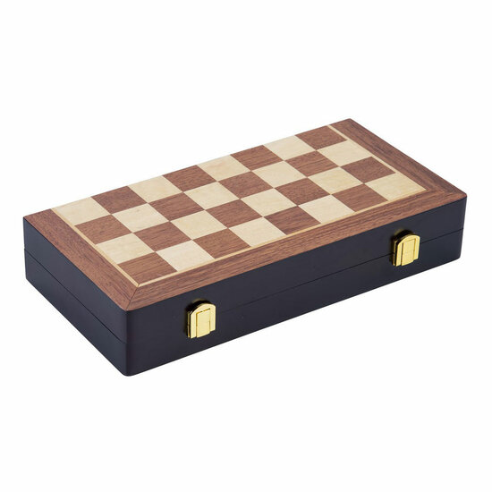 Essenhouten Schaakspel Opklapbaar - 38,5x38,5x5,8cm