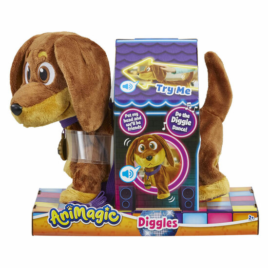 Animagic Diggles Hond Interactieve Knuffel