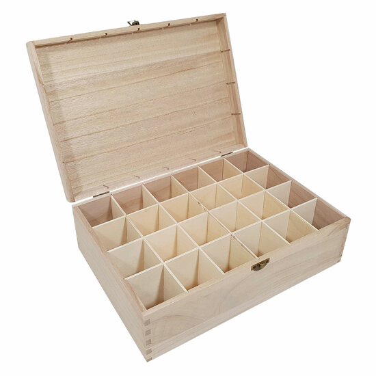 Houten Kist 24-Vaks met Deksel