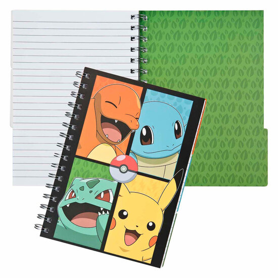 Notitieboek met 3 Tabbladen Pokemon